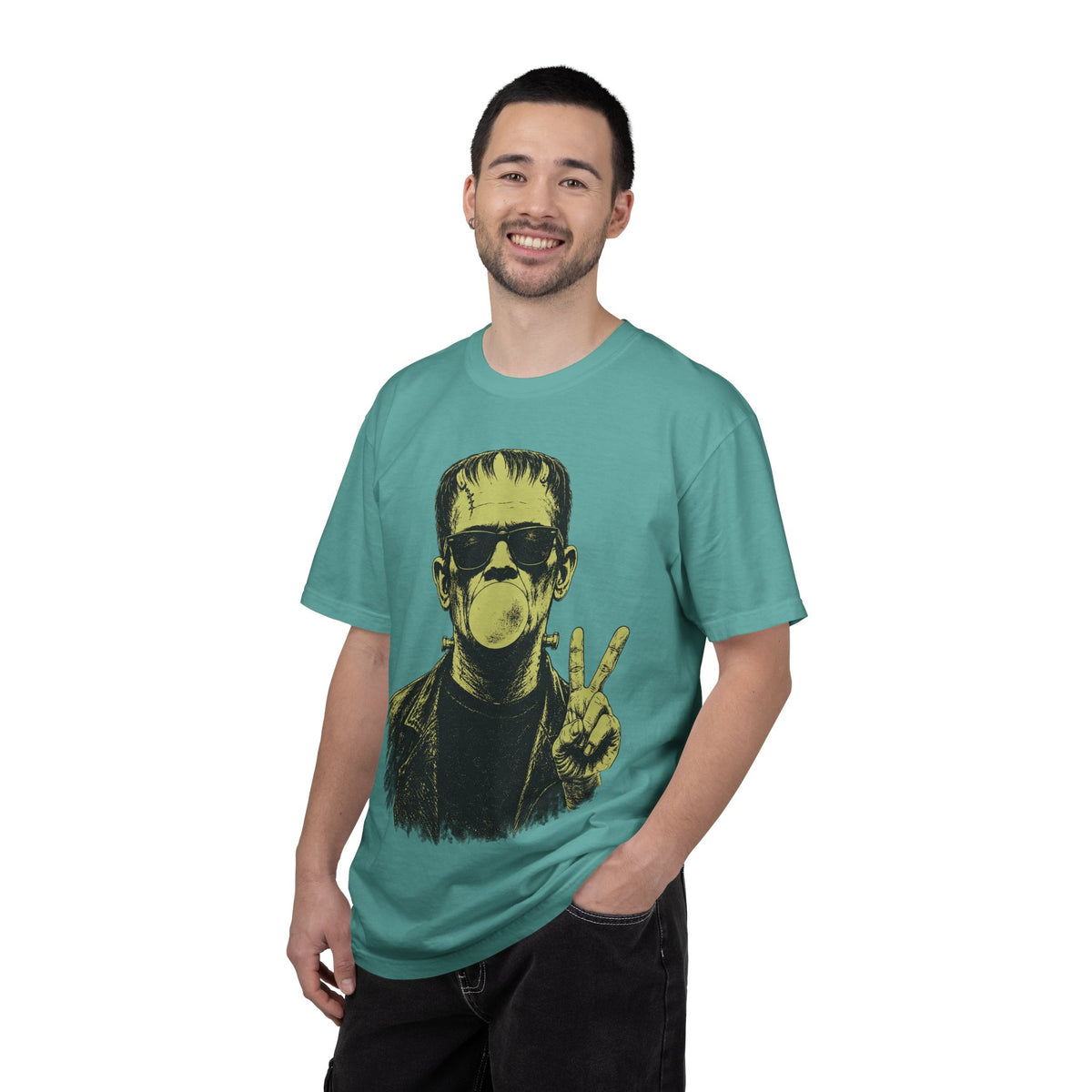 Frankenstein Bubblegum Peace Sign Comfort Colors T-Shirt