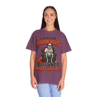 Horror Movies Game 7 Baseball Comfort Colors T-Shirt