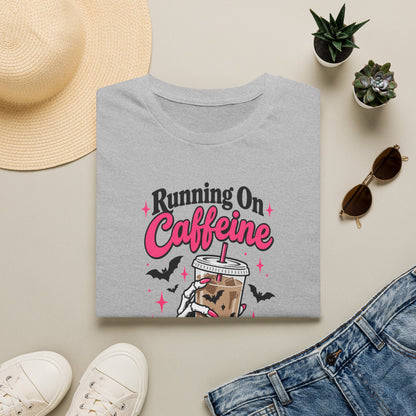 Running On Caffeine & Spooky Vibes Halloween Coffee Shirt – Gildan Softstyle 64000