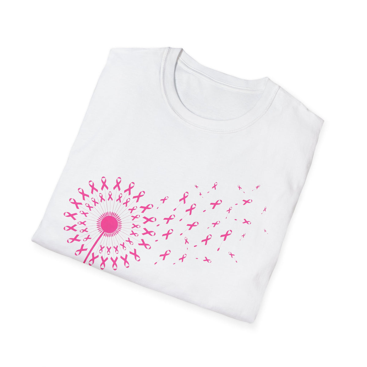 Pink Ribbon Dandelion Breast Cancer Awareness Tee