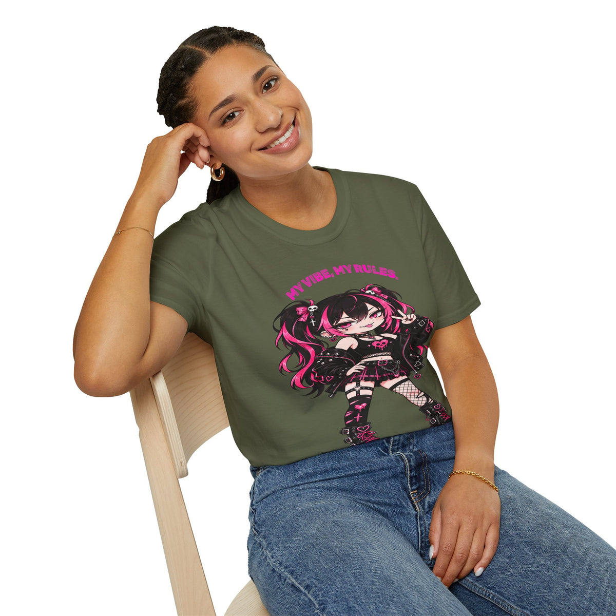 My Vibe, My Rules Anime Chibi Graphic Tee