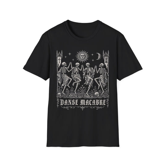 Danse Macabre Medieval Woodcut Skeleton T-Shirt