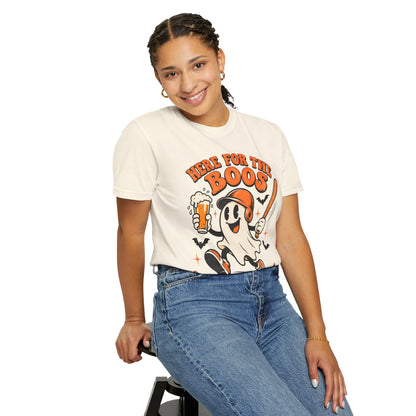 Here for the Boos Baseball Halloween Comfort Colors Tee