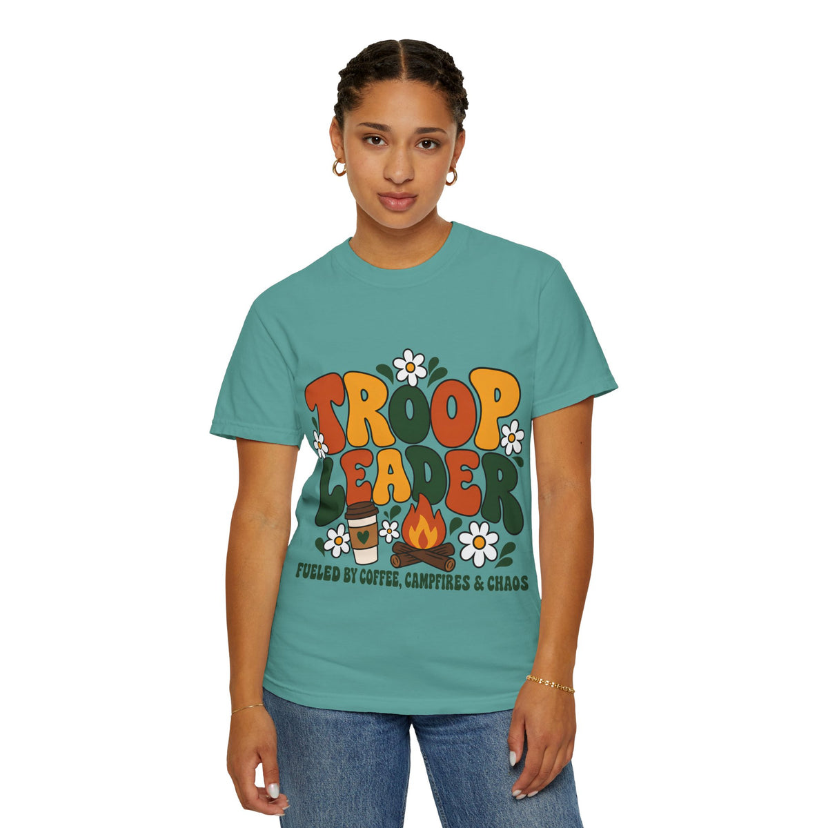 Troop Leader Coffee Campfires Chaos Comfort Colors Tee