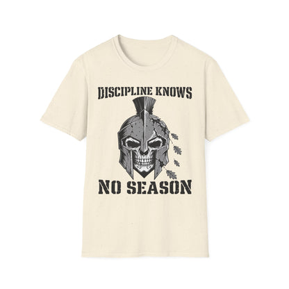 Discipline Knows No Season Shirt – Spartan Skull Stoic Warrior Tee