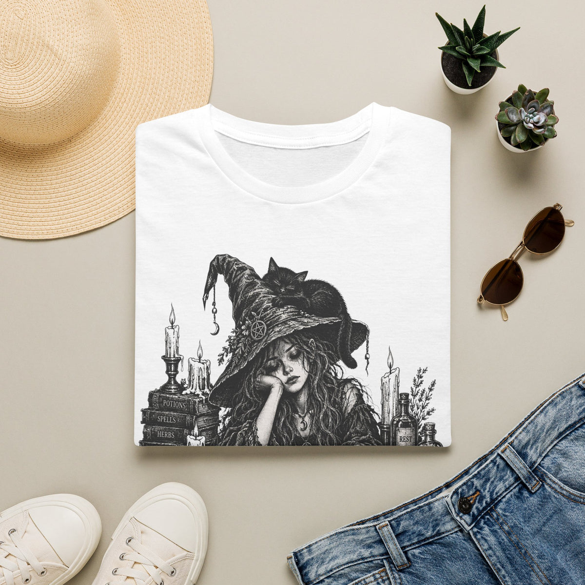 Wicked Wise & Tired Funny Exhausted Witch Mom T-Shirt