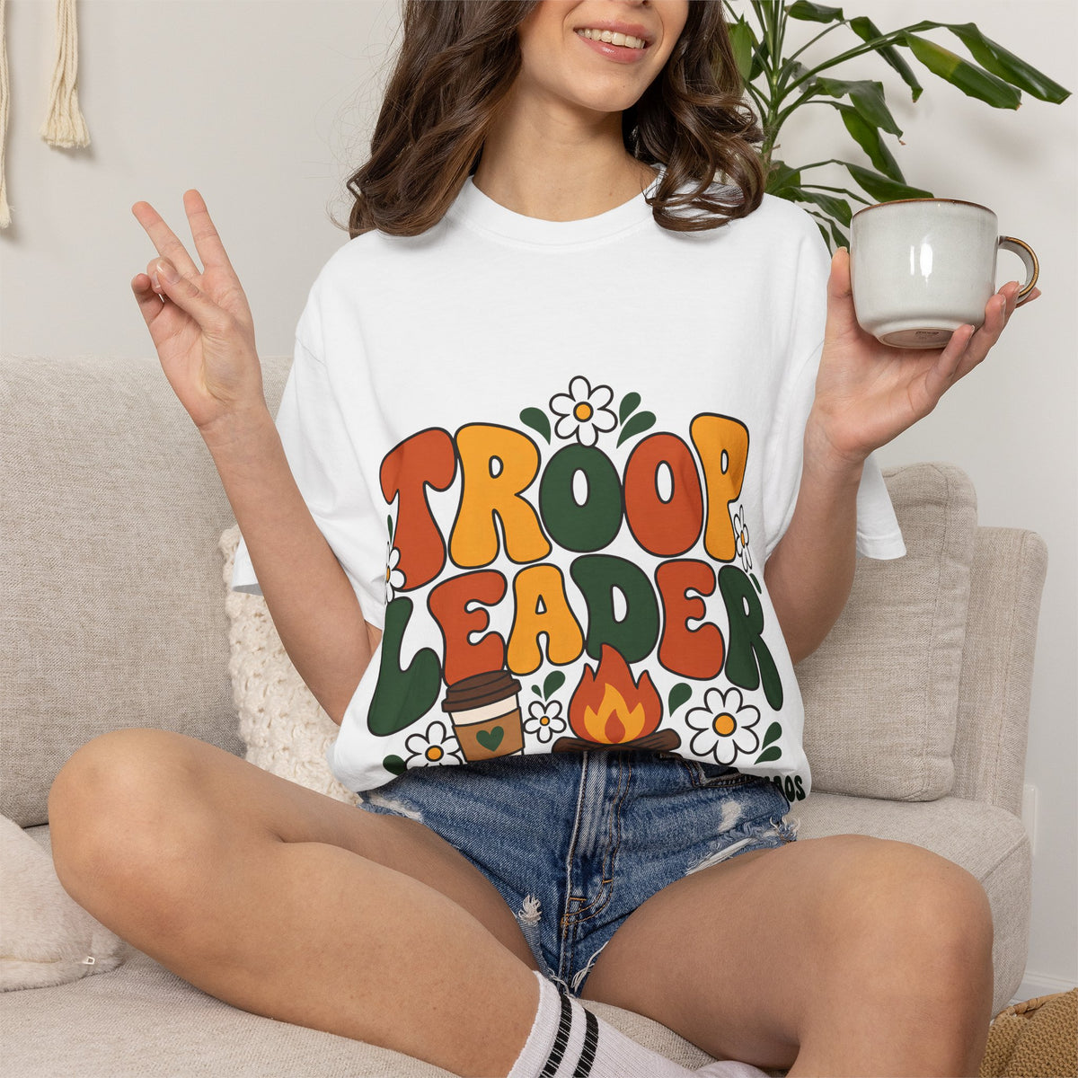 Troop Leader Coffee Campfires Chaos Comfort Colors Tee