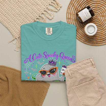 Personalized Spooky Queen October Birthday Comfort Colors Tee