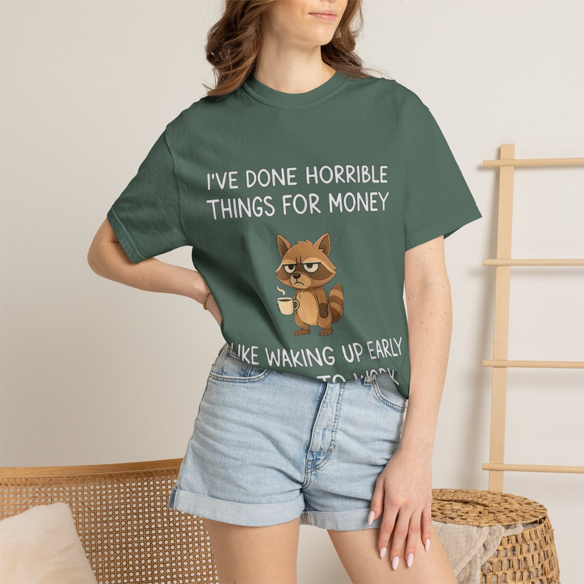 I've Done Horrible Things for Money Funny Raccoon Tee