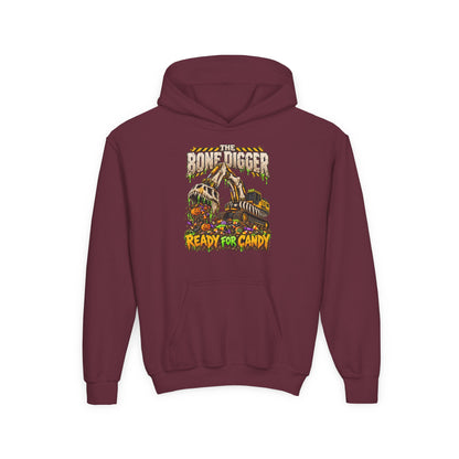 The Bone Digger Ready for Candy Youth Halloween Hoodie