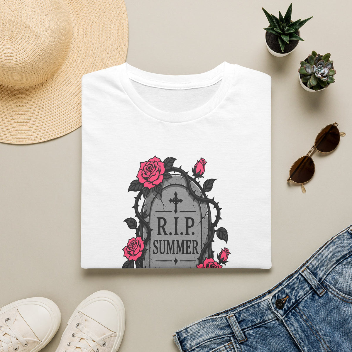 RIP Summer I'm Too Spooky For This Heat Shirt – Gothic Fall Halloween Tee
