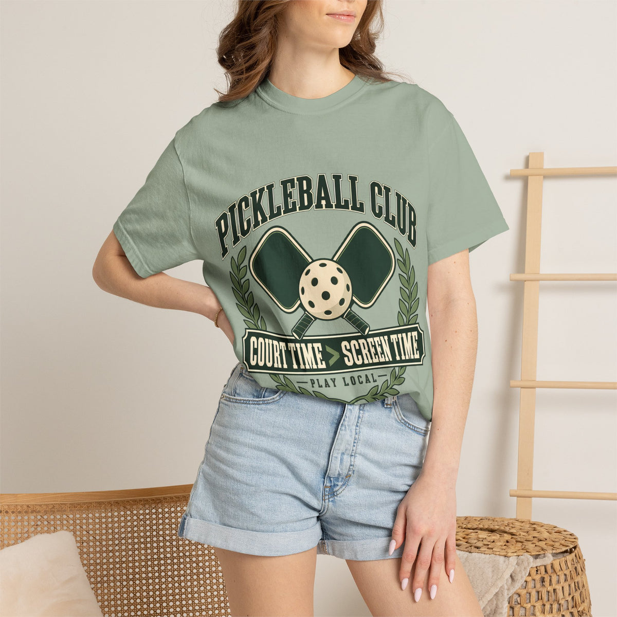Pickleball Club Court Time Over Screen Time Comfort Colors Tee