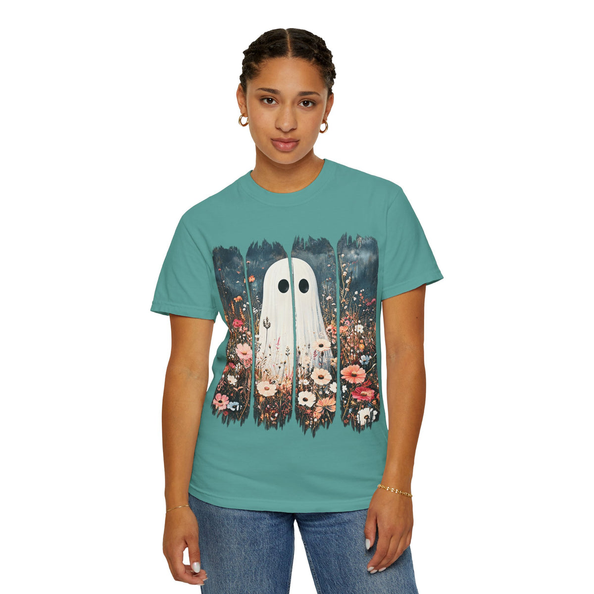 Floral Ghost Wildflower Halloween Comfort Colors T-Shirt