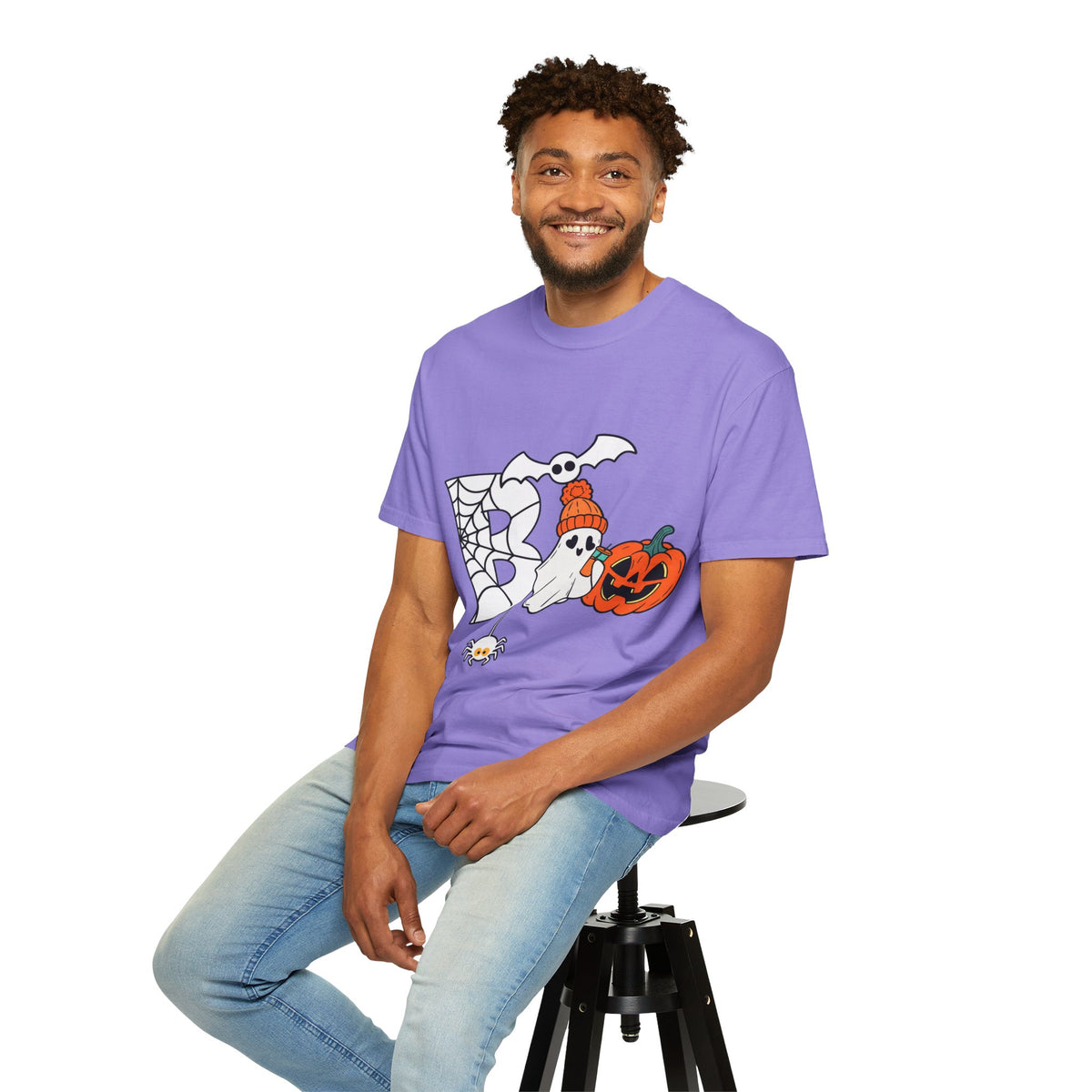 Cute Ghost Pumpkin Cozy Halloween Comfort Colors T-Shirt