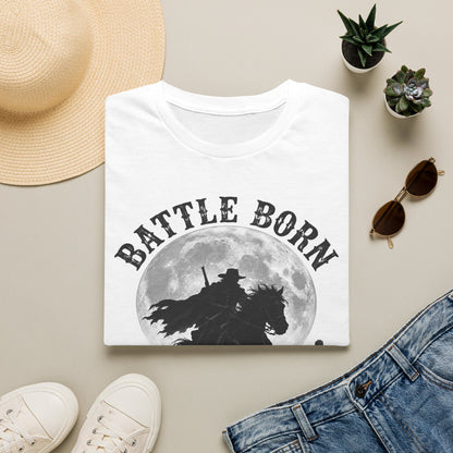 Battle Born Shadow Raised 1864 Shirt – Dark Western Horseman Moon Tee