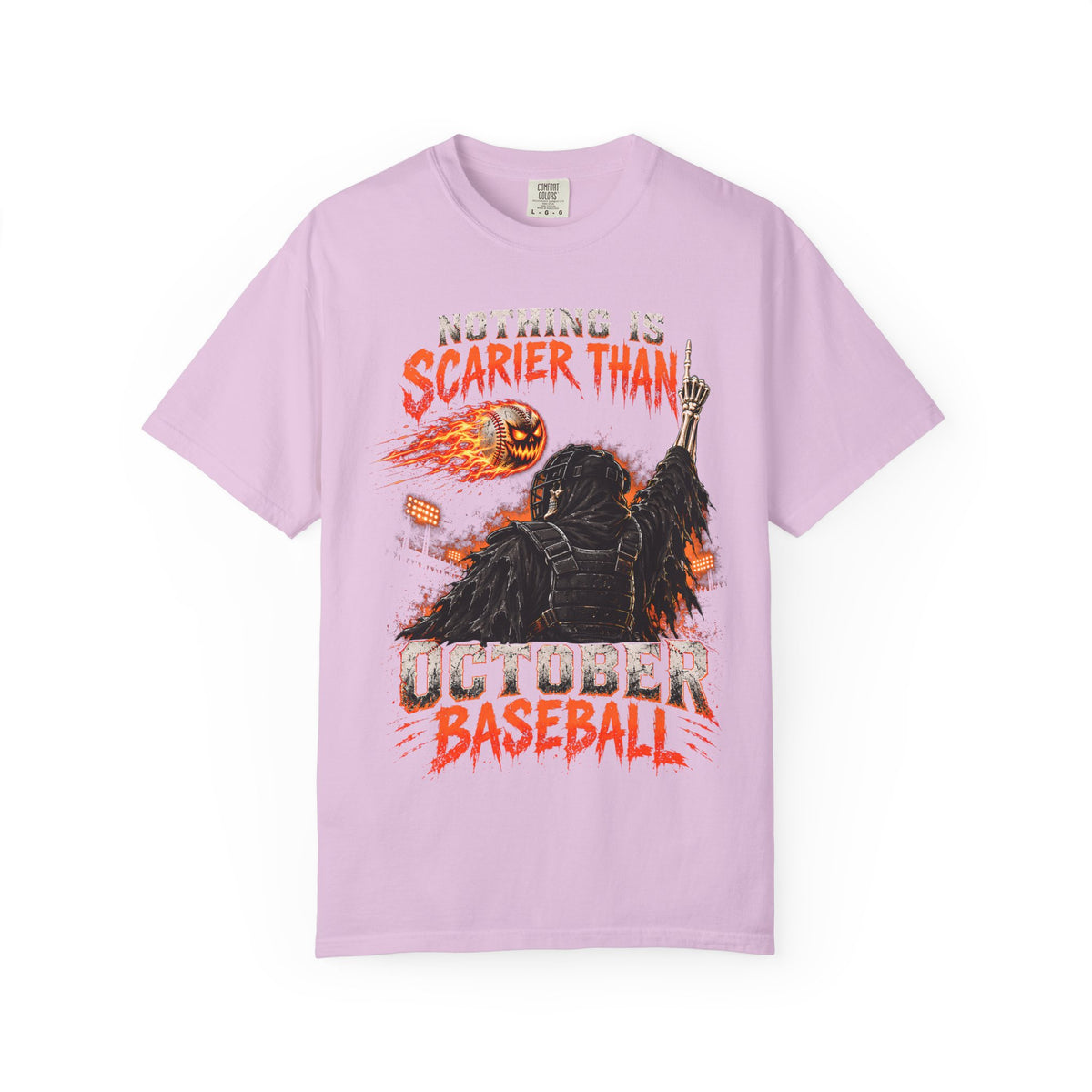 October Baseball Halloween Comfort Colors Graphic T-Shirt