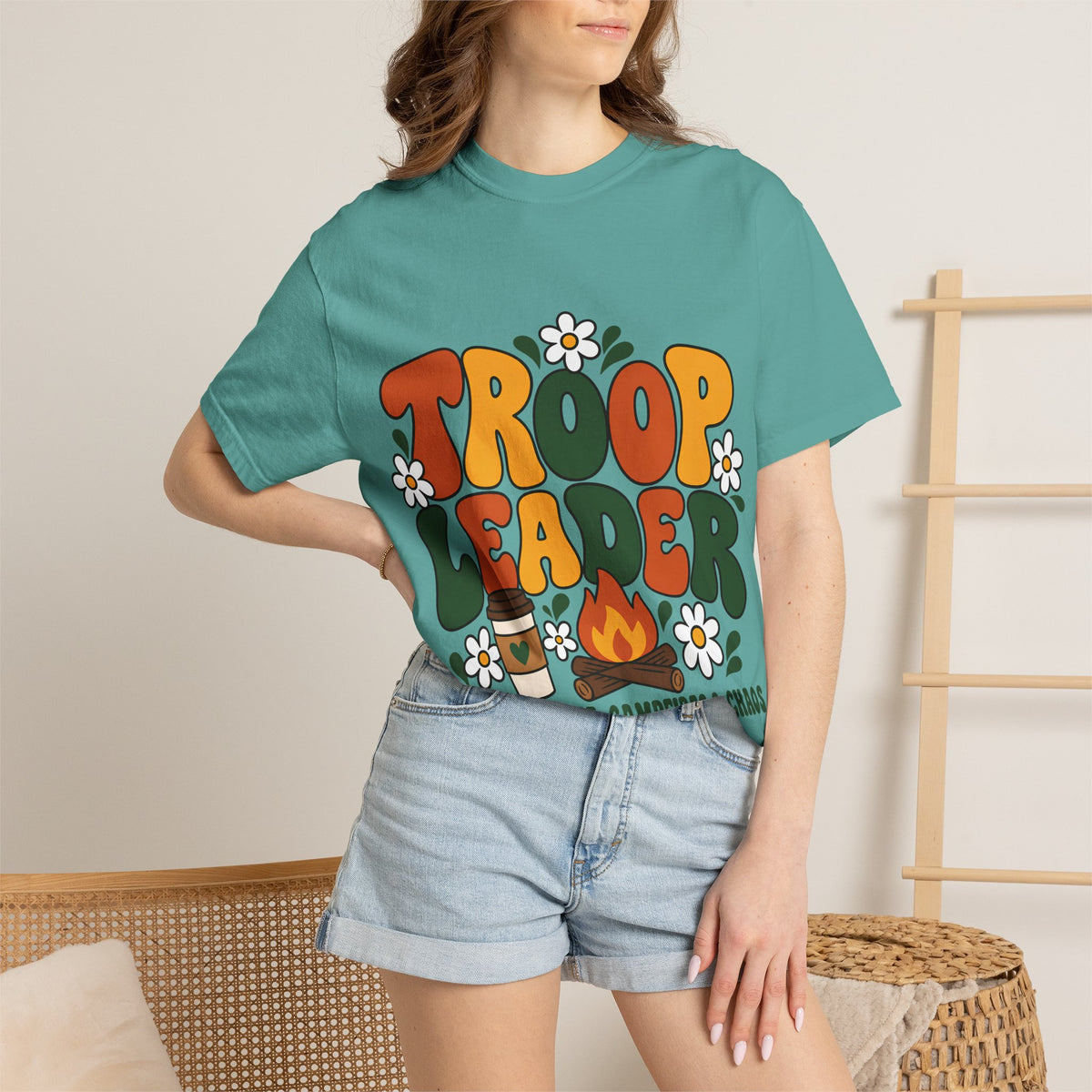 Troop Leader Coffee Campfires Chaos Comfort Colors Tee