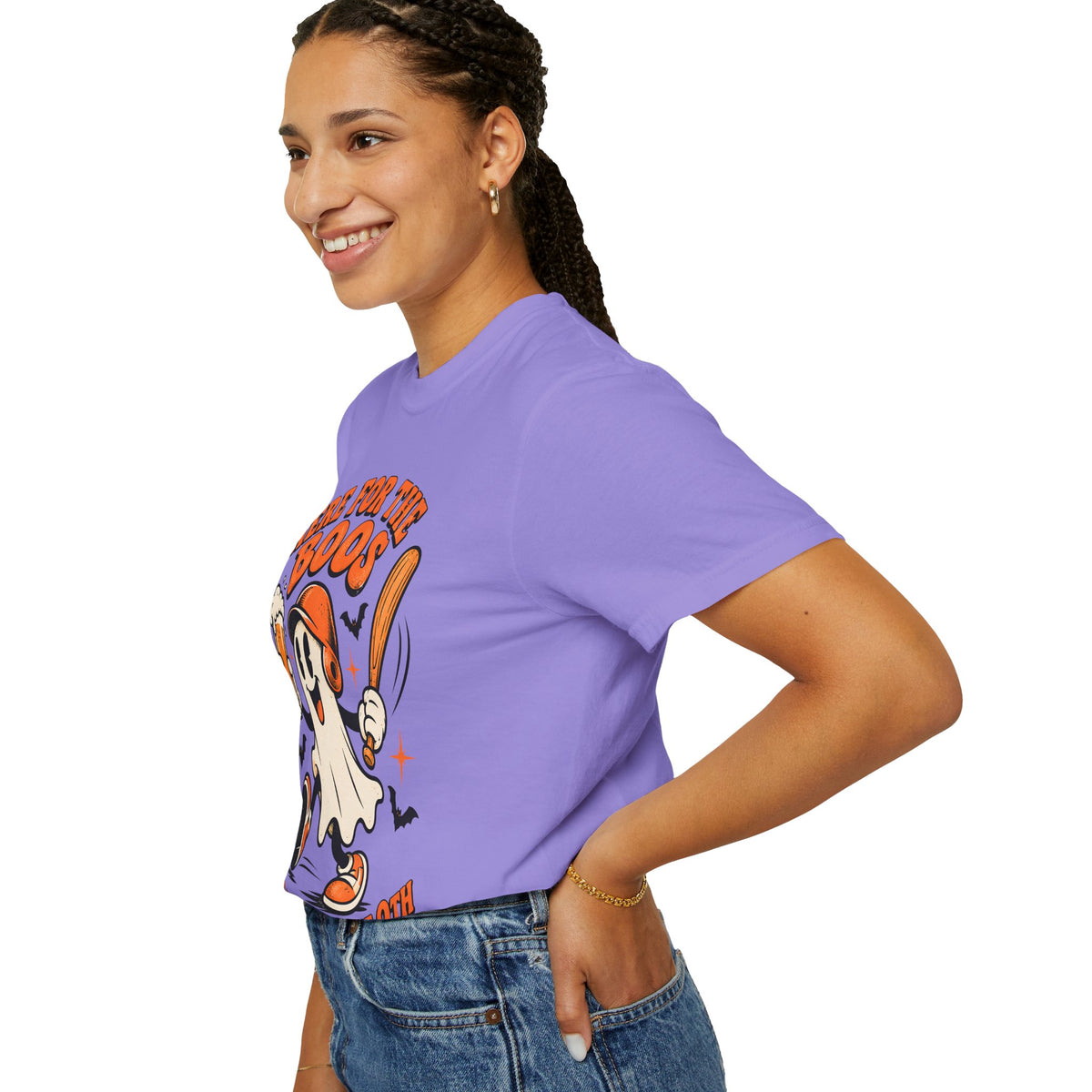 Here for the Boos Baseball Halloween Comfort Colors Tee