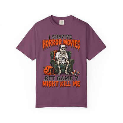 Horror Movies Game 7 Baseball Comfort Colors T-Shirt