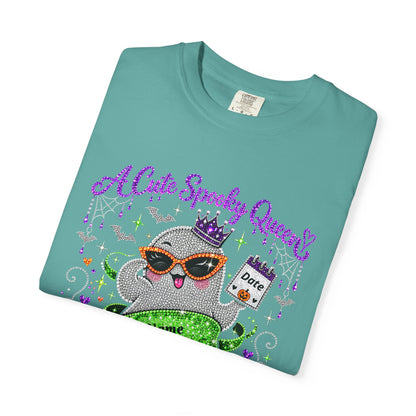 Personalized Spooky Queen October Birthday Comfort Colors Tee