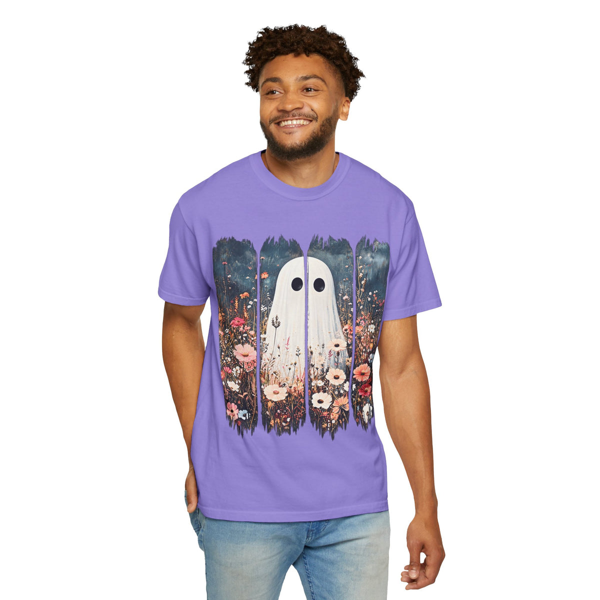 Floral Ghost Wildflower Halloween Comfort Colors T-Shirt