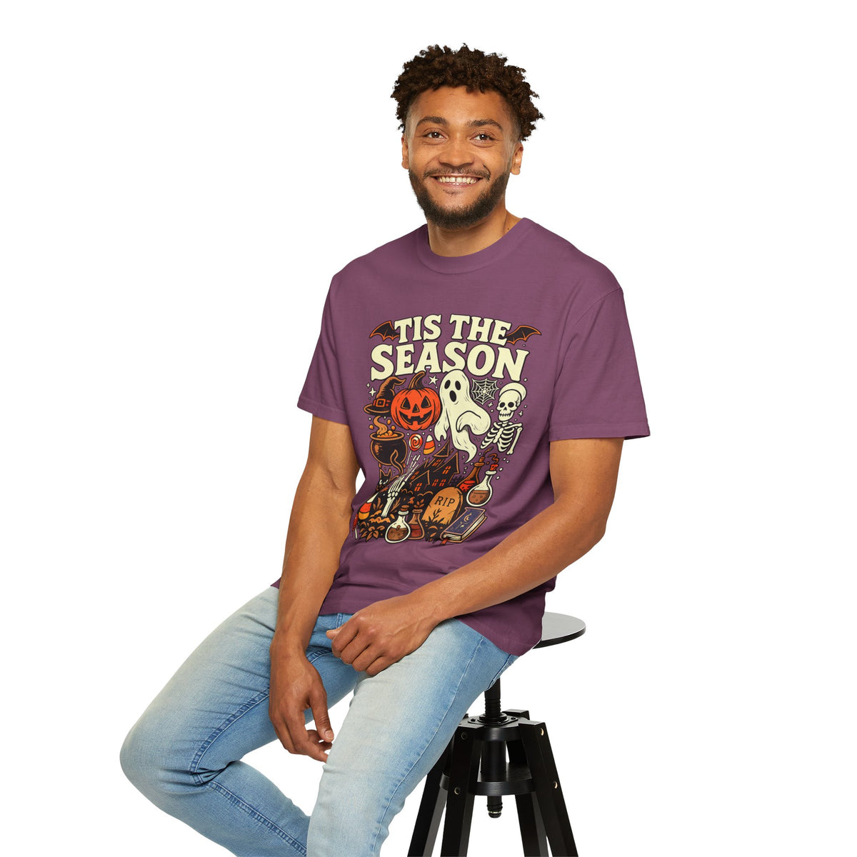 Tis the Season Spooky Halloween Comfort Colors Graphic Tee