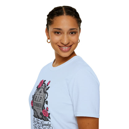 RIP Summer I'm Too Spooky For This Heat Shirt – Gothic Fall Halloween Tee