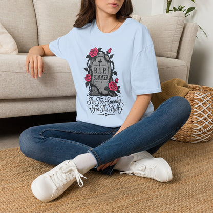 RIP Summer I'm Too Spooky For This Heat Shirt – Gothic Fall Halloween Tee
