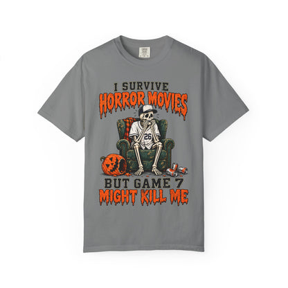 Horror Movies Game 7 Baseball Comfort Colors T-Shirt