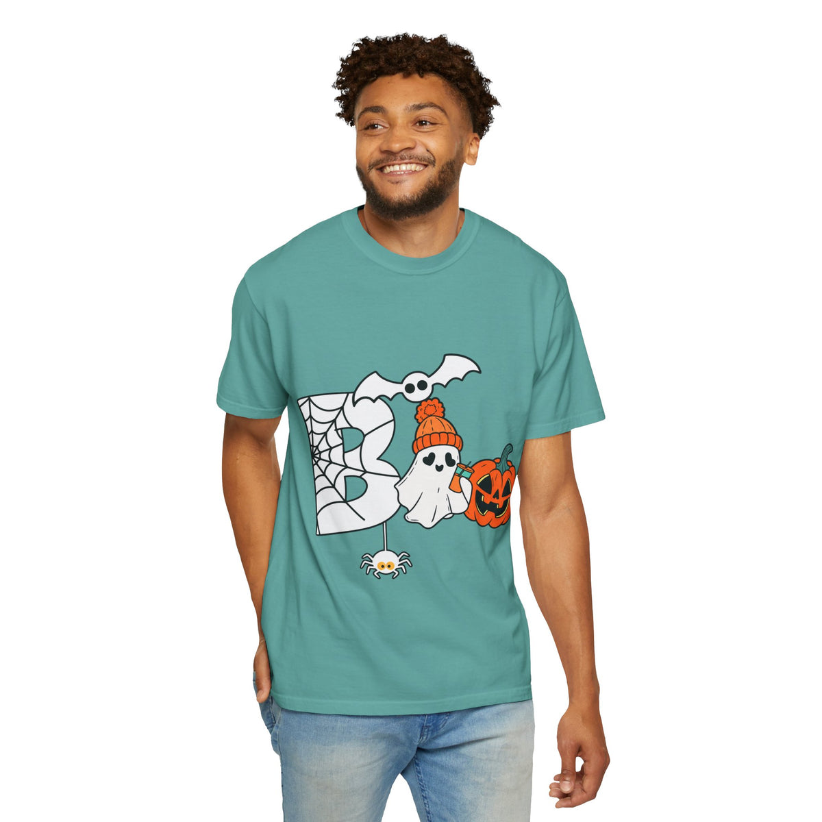 Cute Ghost Pumpkin Cozy Halloween Comfort Colors T-Shirt