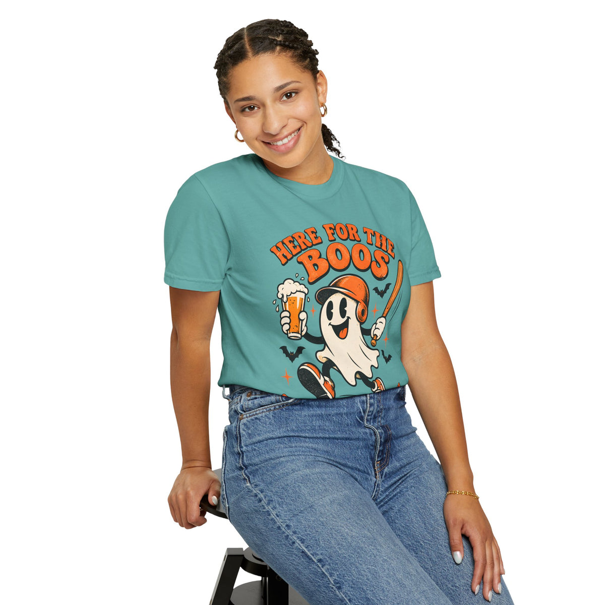 Here for the Boos Baseball Halloween Comfort Colors Tee