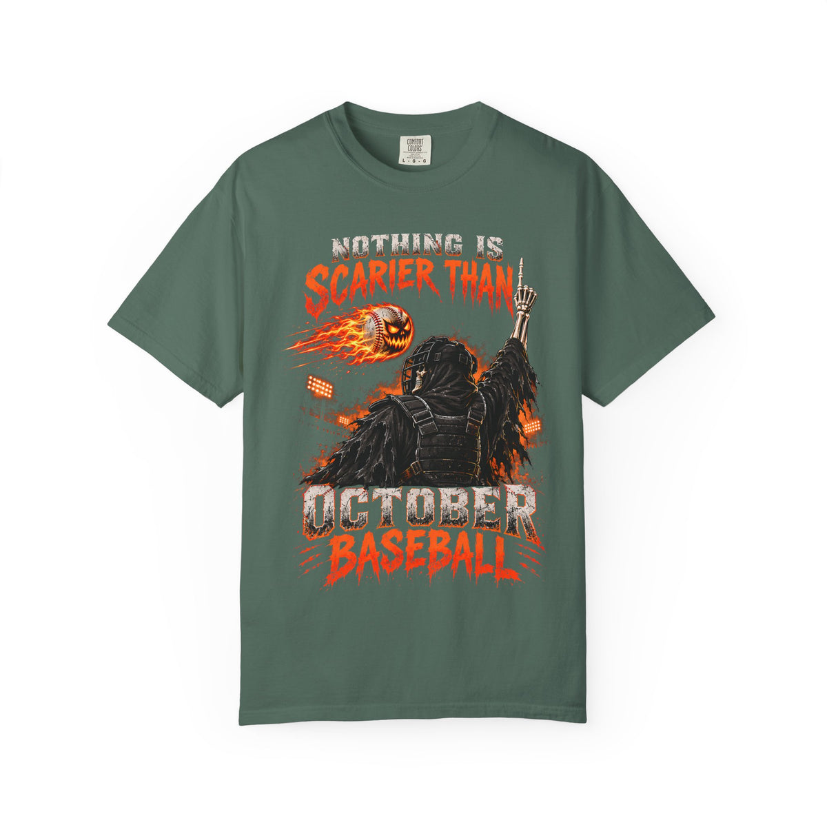 October Baseball Halloween Comfort Colors Graphic T-Shirt
