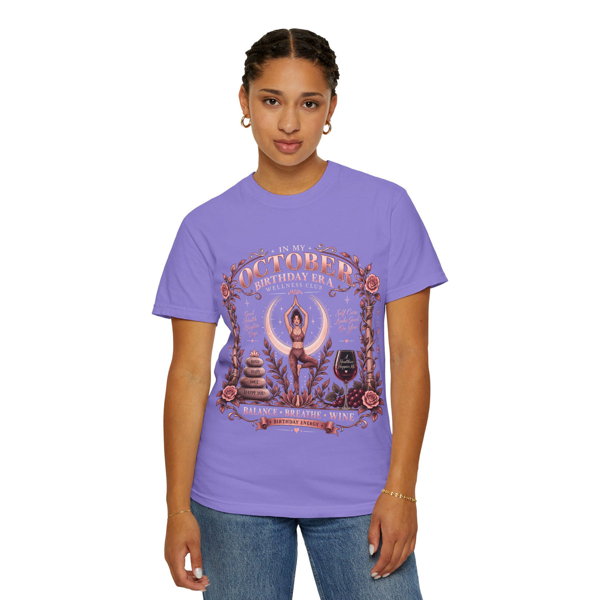 In My October Birthday Era Wellness Club Comfort Colors Tee