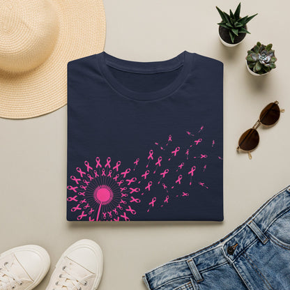 Pink Ribbon Dandelion Breast Cancer Awareness Tee