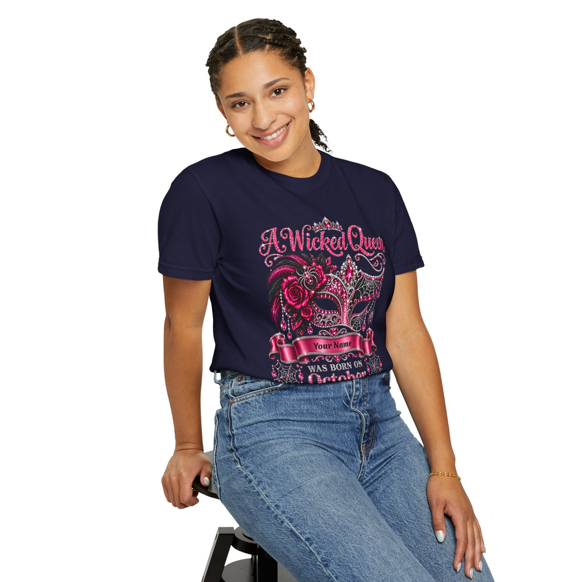 Personalized Wicked Queen October Birthday Comfort Colors Tee