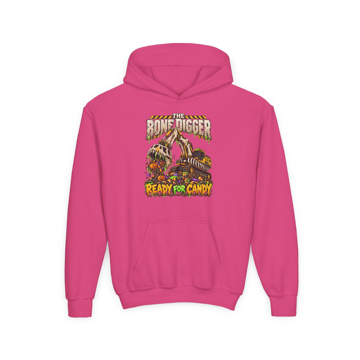 The Bone Digger Ready for Candy Youth Halloween Hoodie