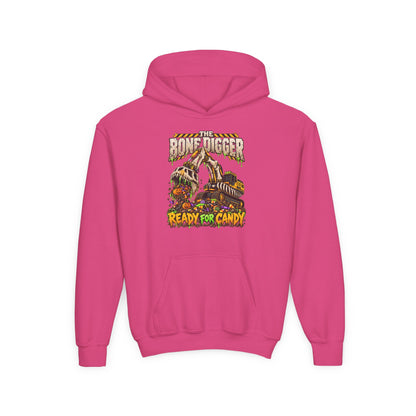 The Bone Digger Ready for Candy Youth Halloween Hoodie