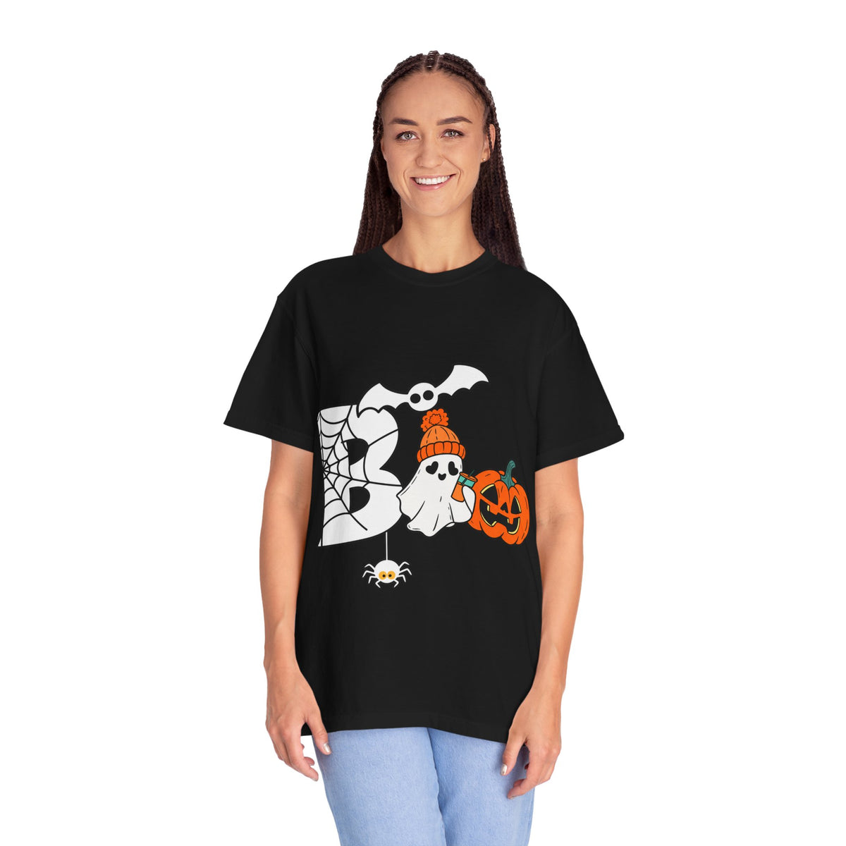 Cute Ghost Pumpkin Cozy Halloween Comfort Colors T-Shirt
