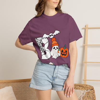 Cute Ghost Pumpkin Cozy Halloween Comfort Colors T-Shirt