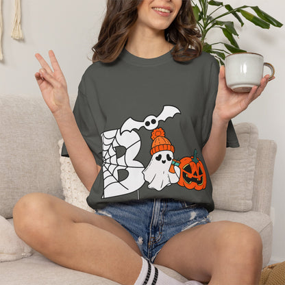 Cute Ghost Pumpkin Cozy Halloween Comfort Colors T-Shirt