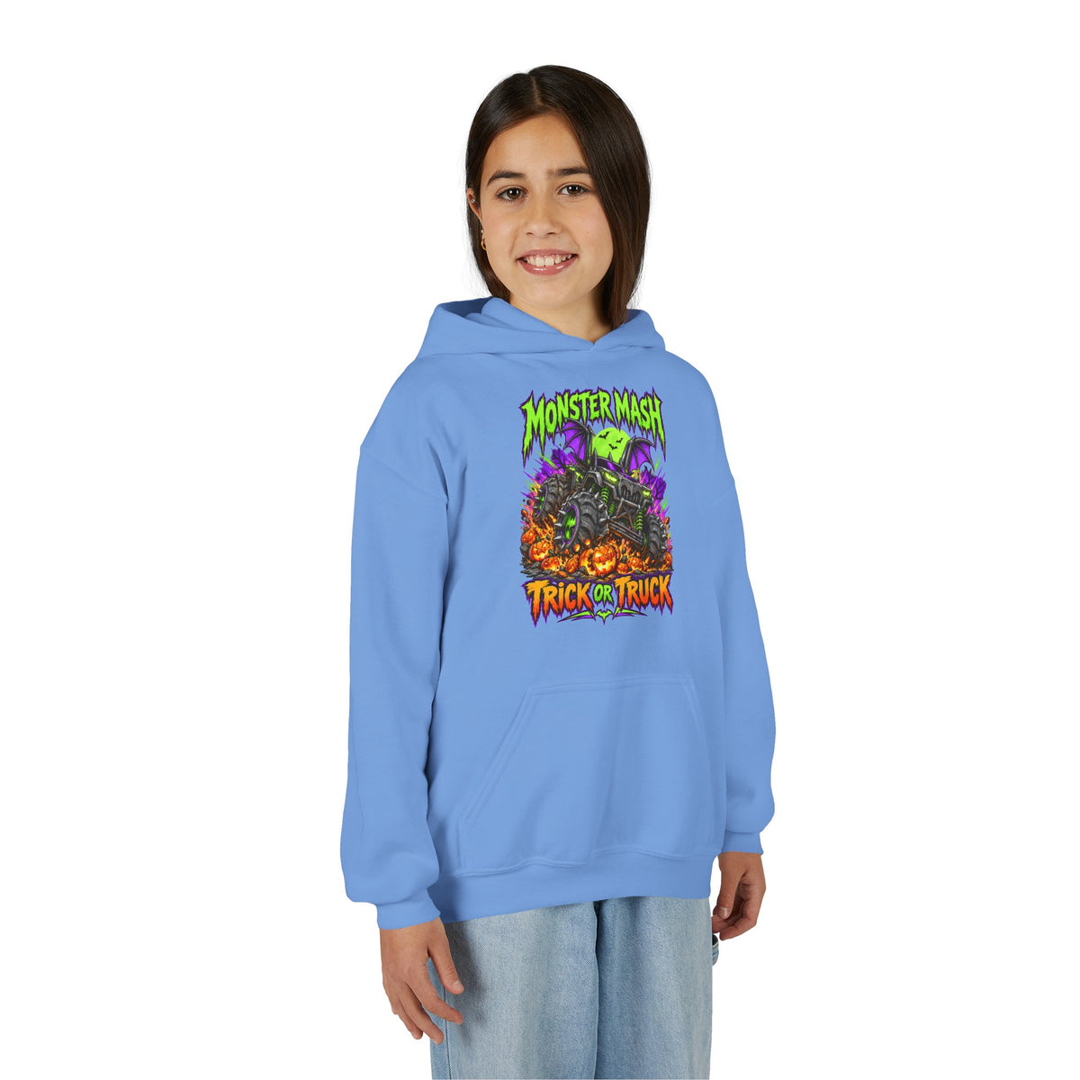 Monster Mash Trick or Truck Youth Halloween Hoodie