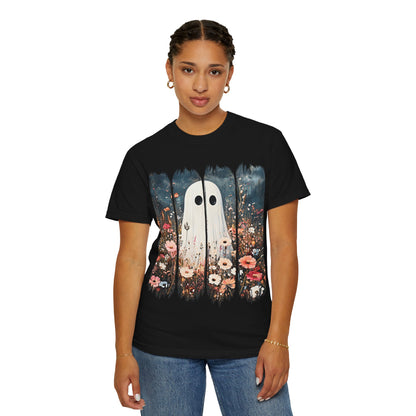 Floral Ghost Wildflower Halloween Comfort Colors T-Shirt