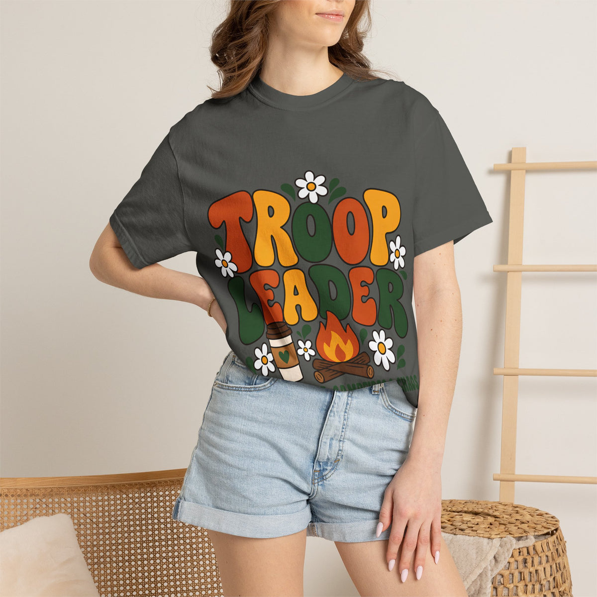 Troop Leader Coffee Campfires Chaos Comfort Colors Tee