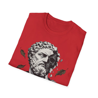 Memento Mori Embrace The Fall Shirt – Stoic Skull Statue Autumn Tee