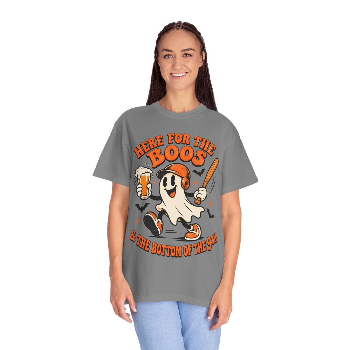 Here for the Boos Baseball Halloween Comfort Colors Tee