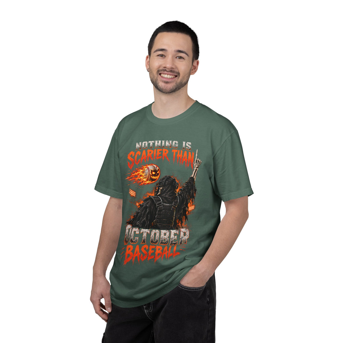 October Baseball Halloween Comfort Colors Graphic T-Shirt