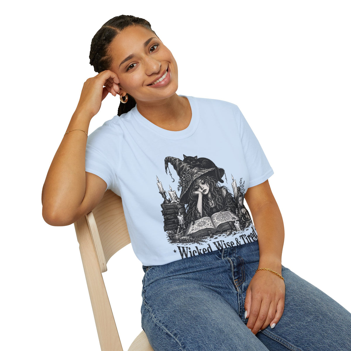 Wicked Wise & Tired Funny Exhausted Witch Mom T-Shirt