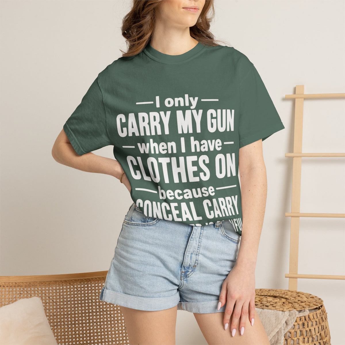 I Only Carry My Gun With Clothes On Comfort Colors Tee