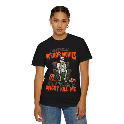 Horror Movies Game 7 Baseball Comfort Colors T-Shirt