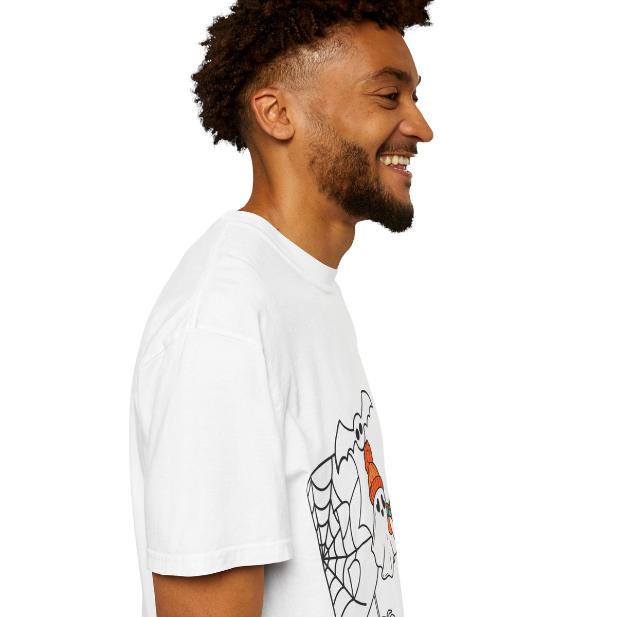 Cute Ghost Pumpkin Cozy Halloween Comfort Colors T-Shirt